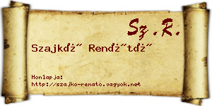 Szajkó Renátó névjegykártya